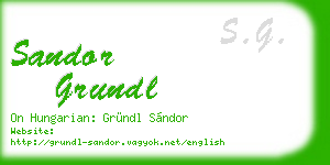 sandor grundl business card