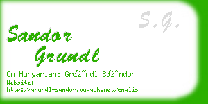 sandor grundl business card